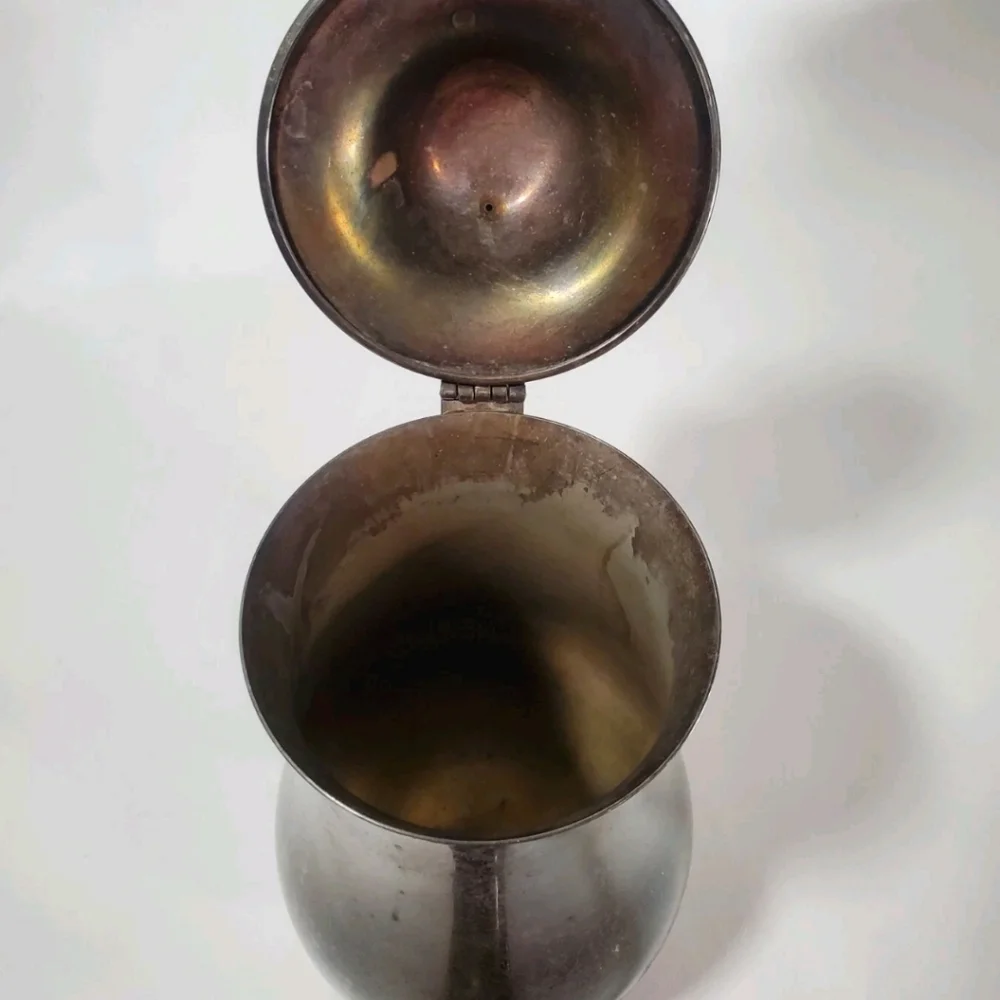 Vintage Silver Plate Coffee/Tea Pot Footed with Lid 70s Era